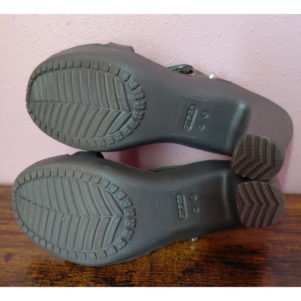 Crocs CYPRUS IV High Heels Women's 8 Brown Slip On Strap Comfort Sandals - Picture 8 of 10